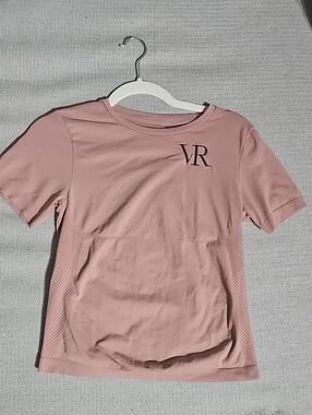 Victoria Rose VR Equestrian Short Sleeve Pink Riding Shirt Sz Small